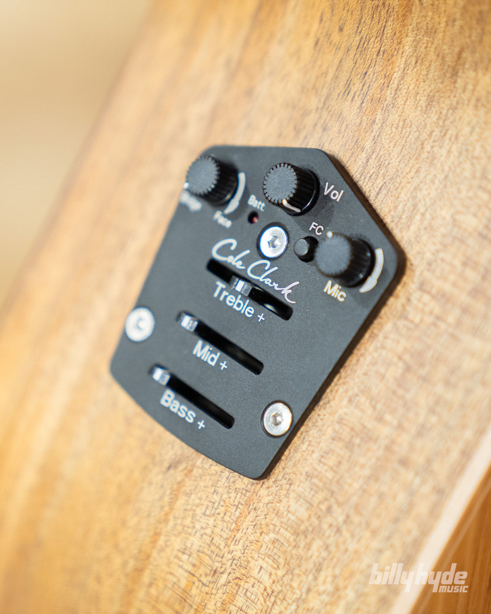 Cole Clark AN2EC BLBL HUM Humbucker Acoustic Electric Guitar in Natural Satin