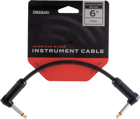D'Addario 6" American Stage 1/4" Instrument Patch Cable