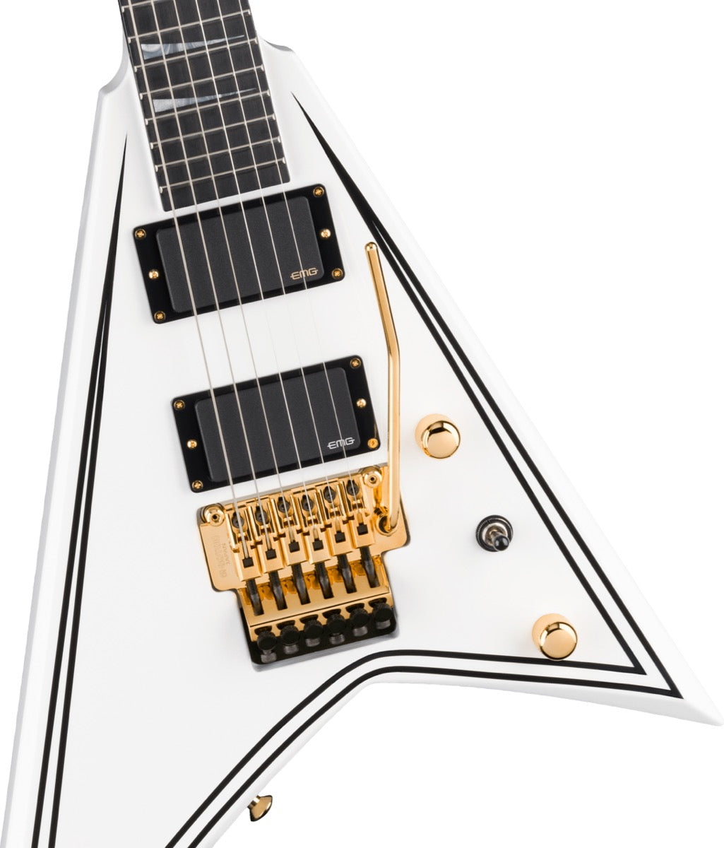 Jackson MJ Series Rhoads RR24MG in White with Black Pinstripes