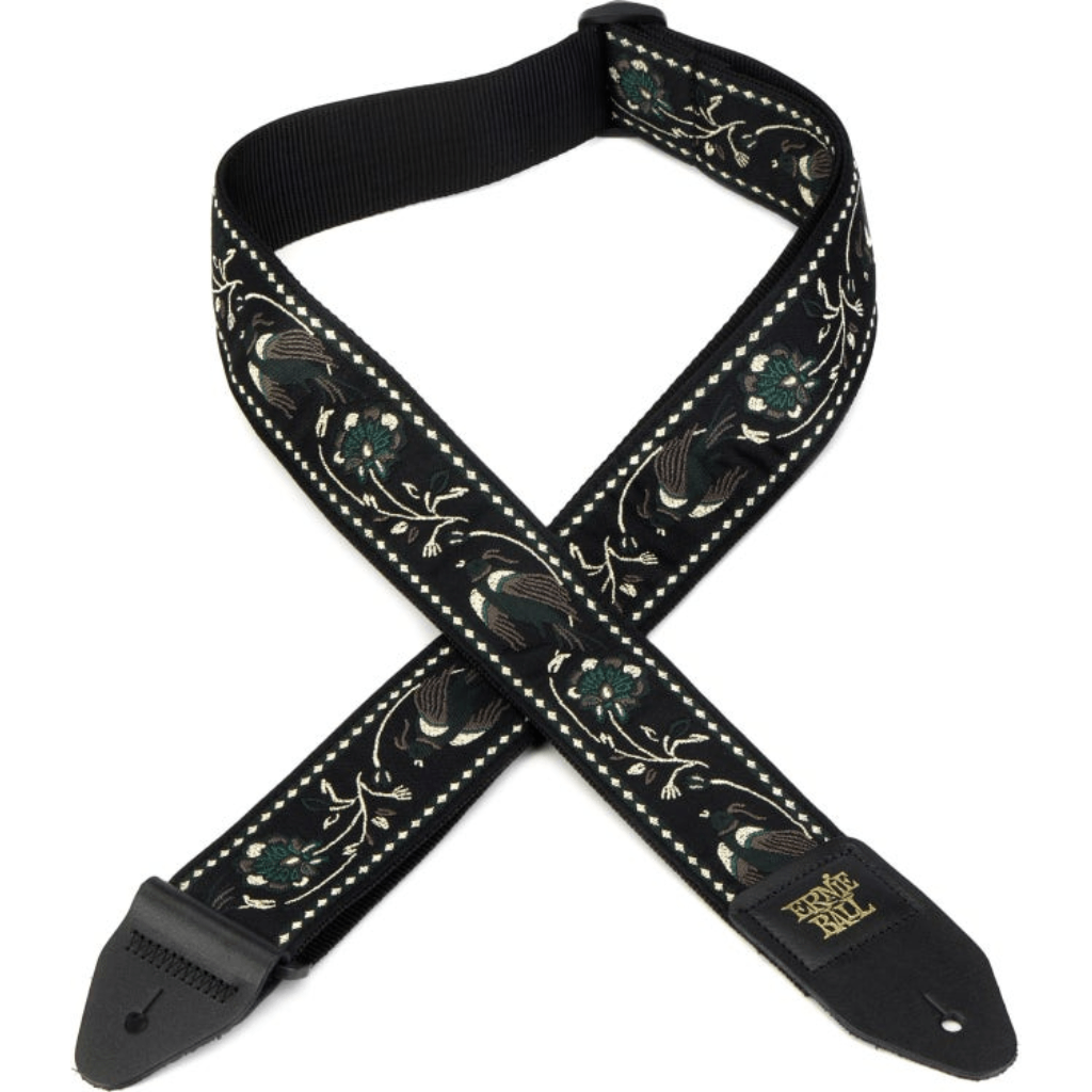 Ernie Ball Classic Jacquard Guitar Bass Strap in Black Pleasant Pheasant
