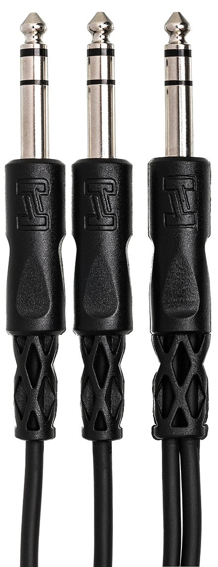 HOSA CYS103 Y Cable 1/4" TRS to Dual 1/4" TRS 3Ft