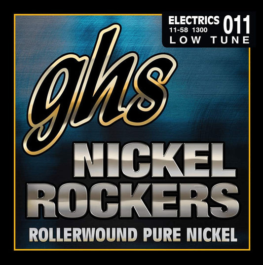 GHS 1300 Low Tuned Nickel Rockers Electric Guitar Strings 11-58 Gauge