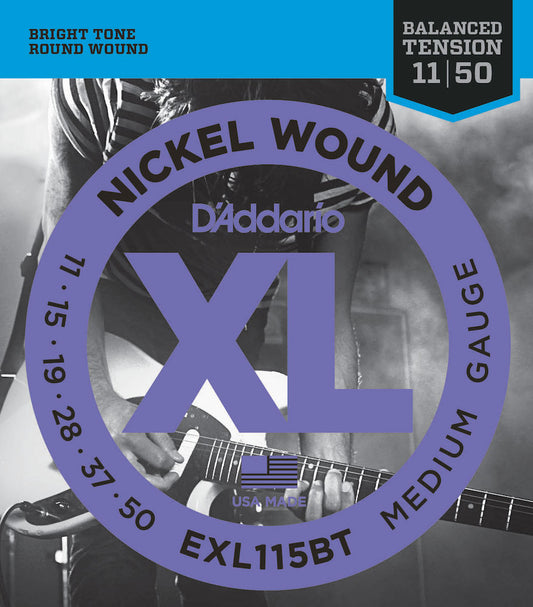 D'Addario EXL115BT Nickel Wound Medium Balanced Tension Electric Guitar Strings 11-50 Gauge