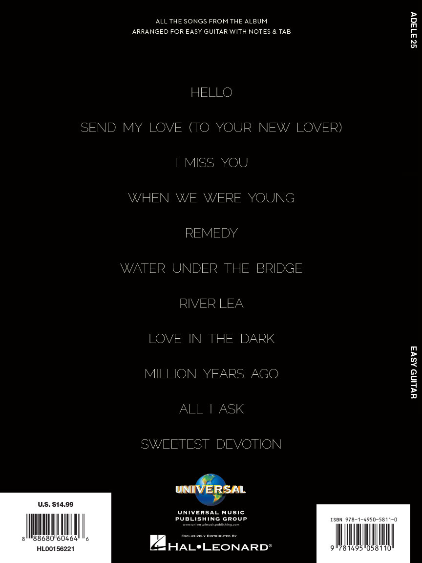 Adele 25 Easy Guitar Notes & Tab