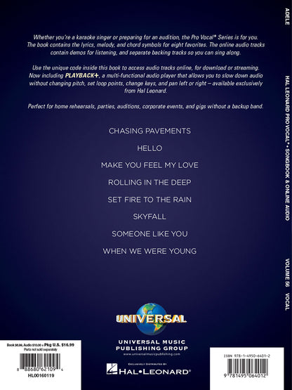 Adele Pro Vocal Women Volume 56 2nd Edition BK/OLA