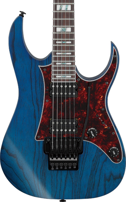 Ibanez Prestige RG653DX Electric Guitar in Transparent Deep Blue Flat