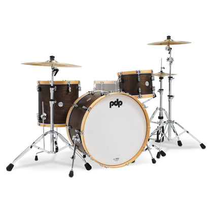 PDP Concept Maple Classic 3-Piece 24" Shell Pack in Walnut Stain with Natural Hoops