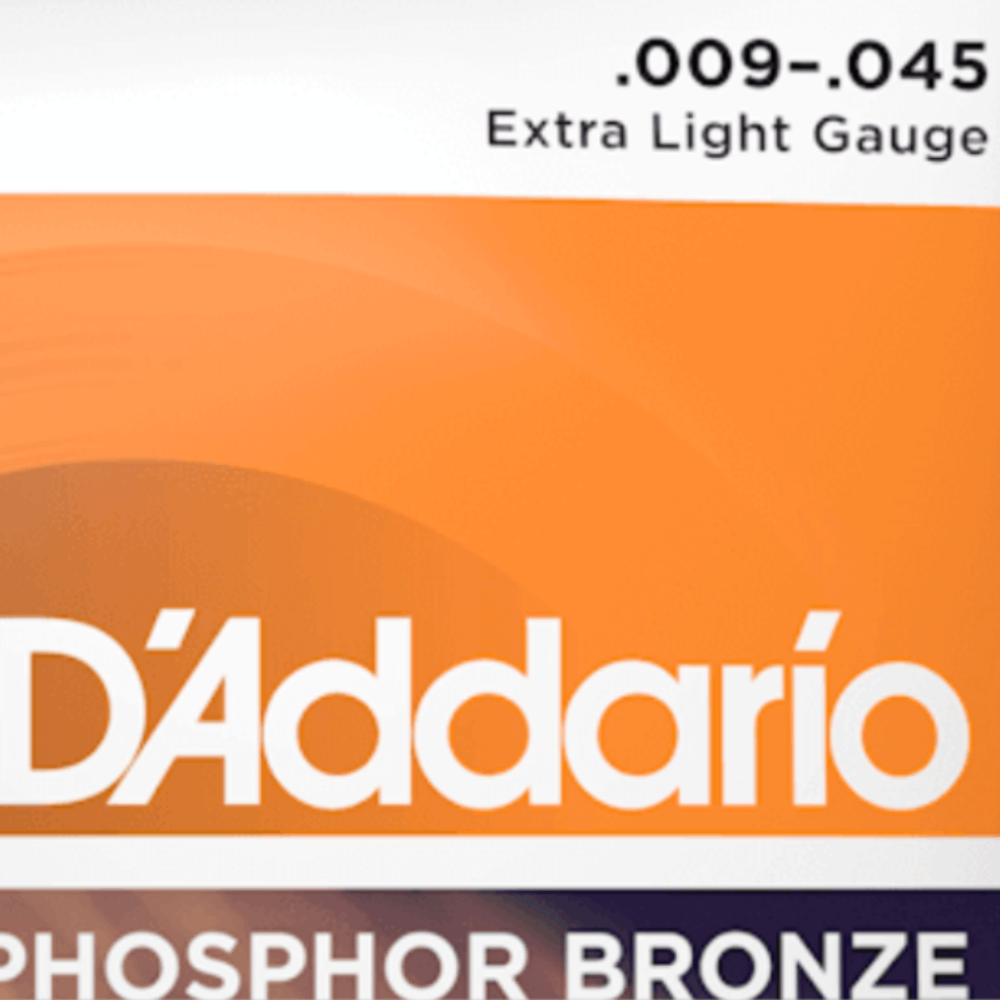 D'Addario EJ41 12 String Phosphor Bronze Acoustic Guitar Strings Extra Light 9-45 Gauge