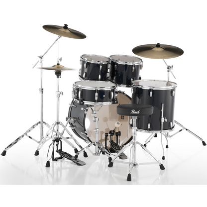 Pearl Roadshow-Plus 5-Piece Drum Kit with Pearl Cymbal Pack in Jet Black