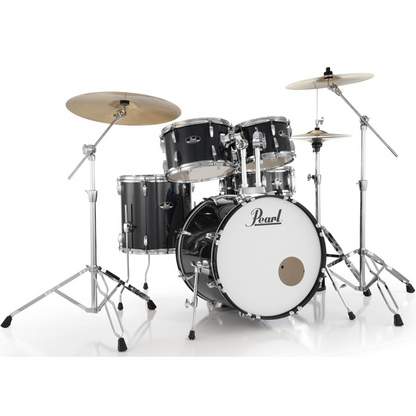 Pearl Roadshow-Plus 5-Piece Drum Kit with Cymbal Pack in Jet Black