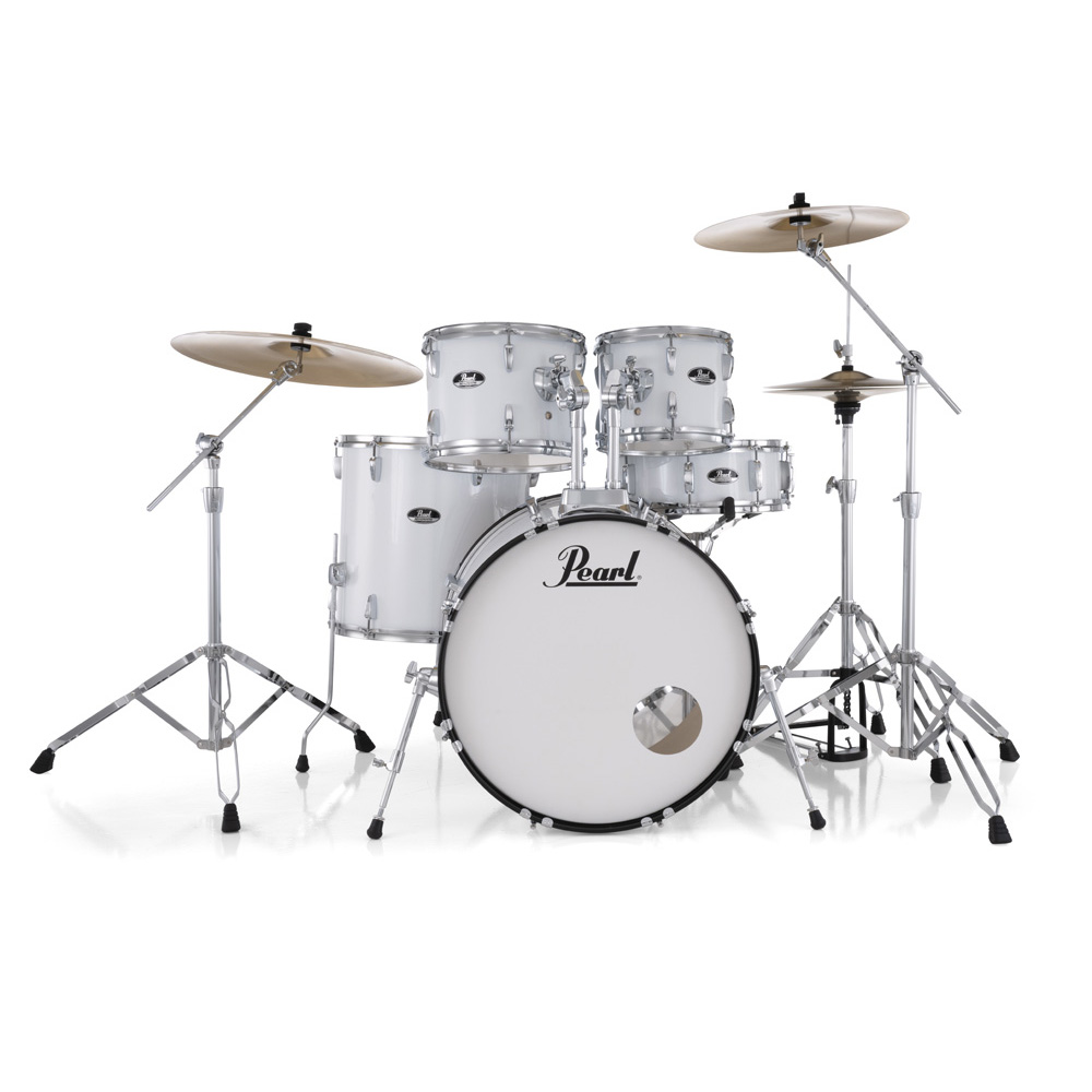 Pearl Roadshow-Plus 5-Piece Drum Kit with Pearl Cymbal Pack in Pure White