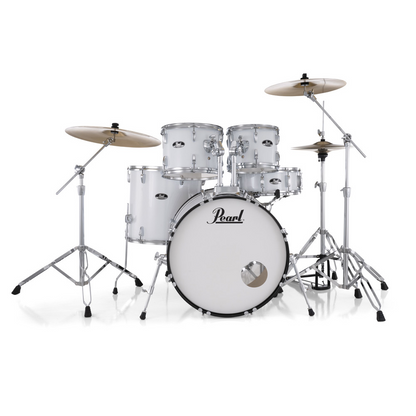 Pearl Roadshow-Plus 5-Piece Drum Kit with Pearl Cymbal Pack in Pure White