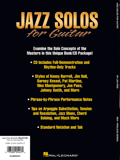 Jazz Solos for Guitar Book and CD
