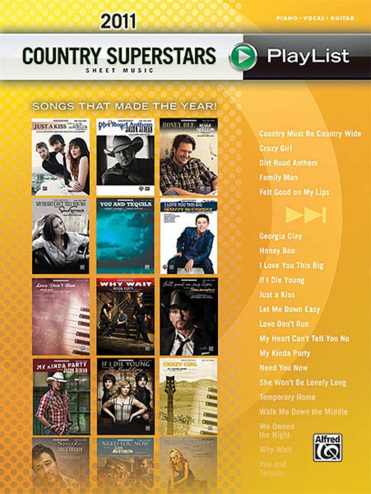 2011 Country Superstars Sheet Music Playlist PVG
