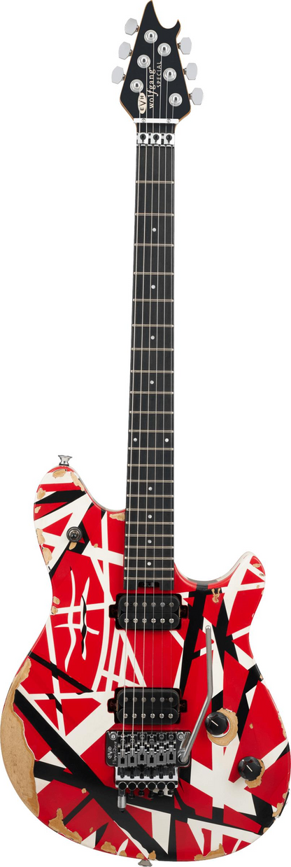 EVH Limited Edition Wolfgang Special Striped Series in Red, Black, and White, Aged