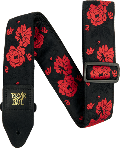 Ernie Ball Classis Jacquard Guitar Or Bass Strap in Tango Rose