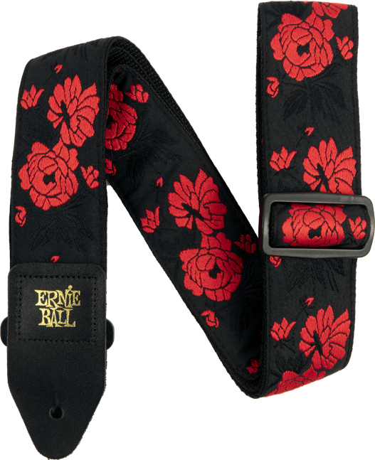 Ernie Ball Classis Jacquard Guitar Or Bass Strap in Tango Rose