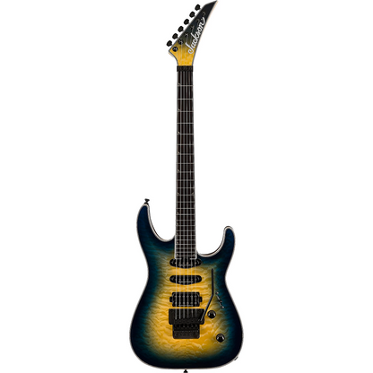 Jackson Pro Plus Series Soloist SLA3Q Electric Guitar in Amber Blue Burst
