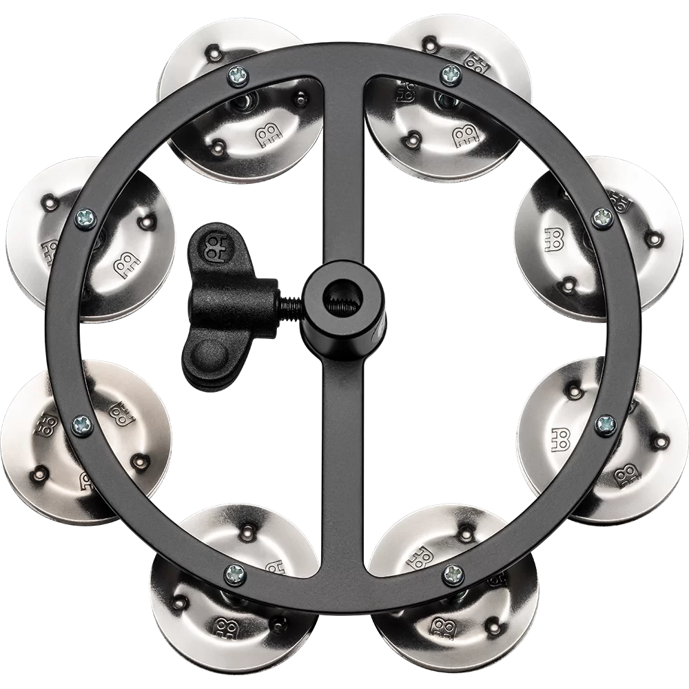 Meinl Percussion HTHH1BK Headliner Series Hihat Tambourine Single Row Stainless Steel Jingles 5"
