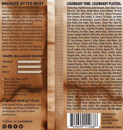 Ernie Ball Earthwood Extra Light Phosphor Bronze Acoustic Guitar Strings 3 Pk 10-50 Gauge