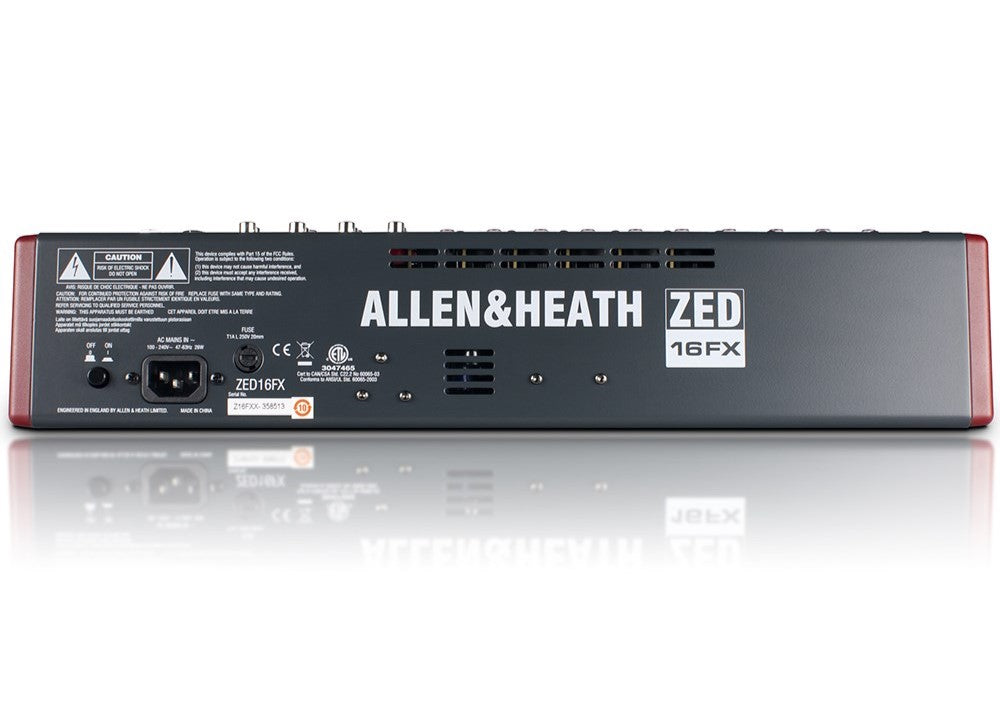 Allen and Heath ZED16FX 16 Channel Mixer – Billy Hyde Music
