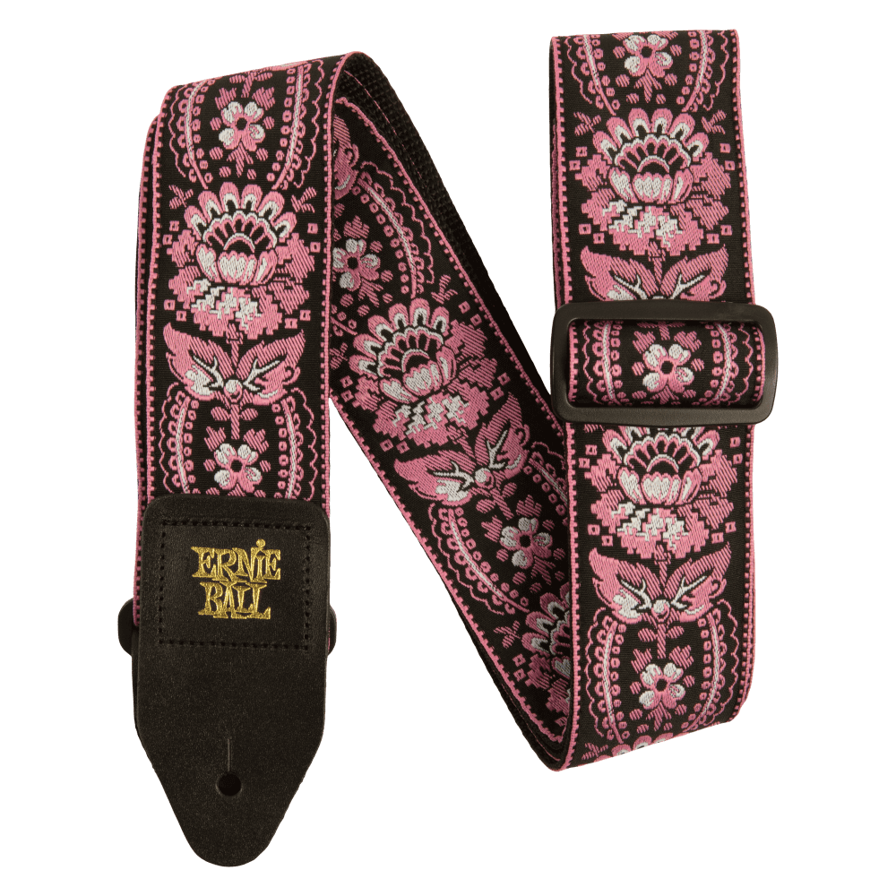 Ernie Ball Classis Jacquard Guitar Or Bass Strap in Pink Orleans