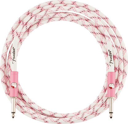 Fender x Hello Kitty Woven Cable 10ft in White/Pink