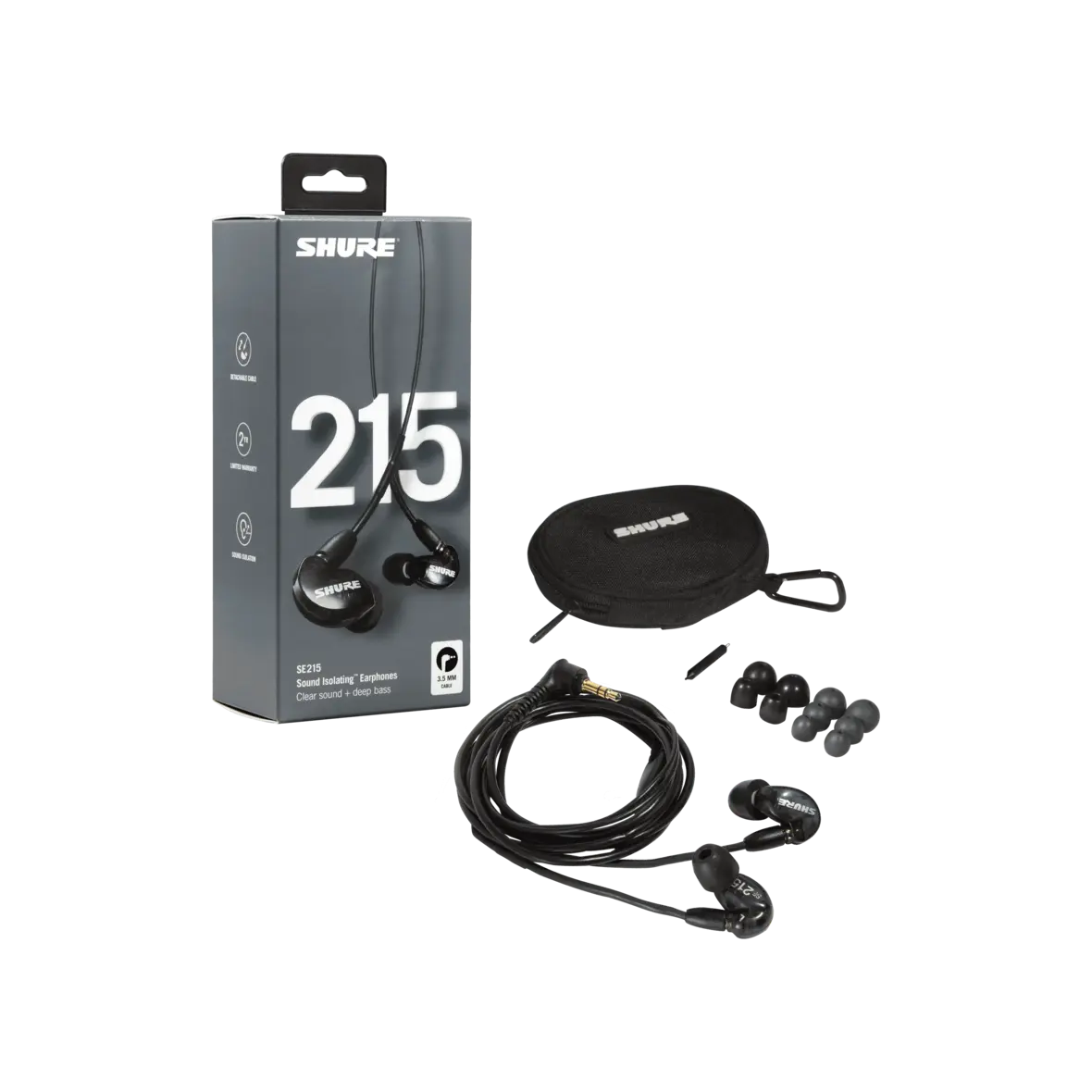 SHURE SE215BL PRO Professional Sound Isolating Earphones - Black