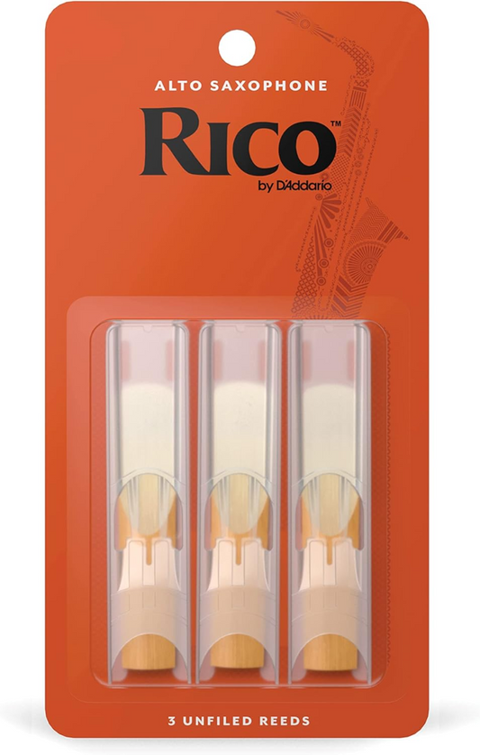 Rico by D'Addario Alto Saxophone Reed Strength 2 3-Pack