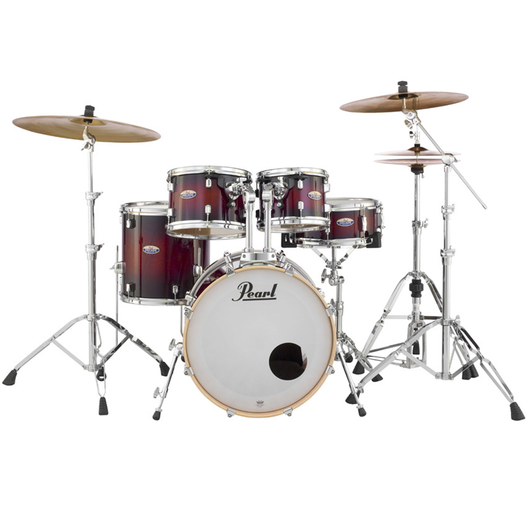 Pearl Decade Maple 5-Piece Fusion Increda-Bundle Drum Kit with Cymbal Pack in Gloss Deep Red Burst