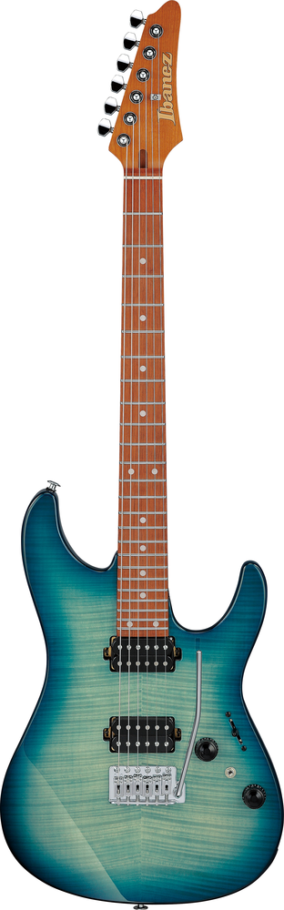 Ibanez AZ24S1F Standard Electric Guitar in Transparent Turquoise Burst