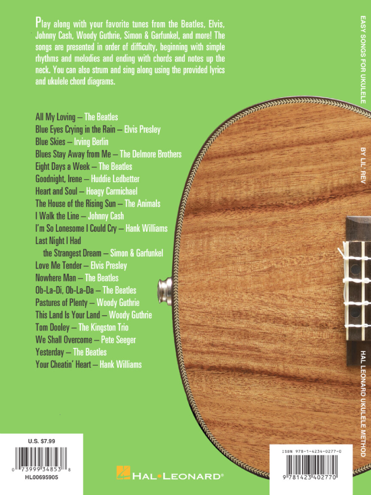 Easy Songs for Ukulele Hal Leonard Ukulele Method BK Only
