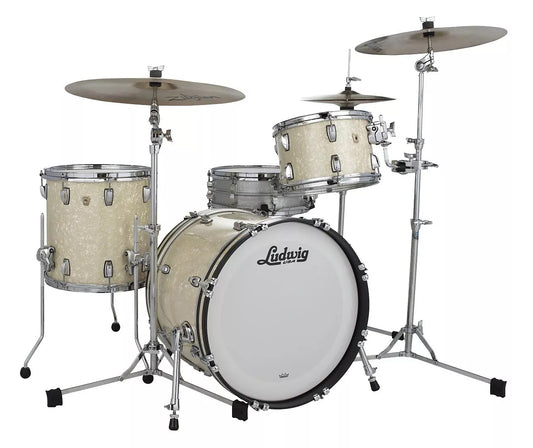 Ludwig Classic Maple 3 Piece Drum Kit in Vintage White Marine
