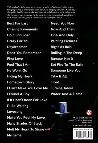 Adele Guitar Chord Songbook Guitar Tab