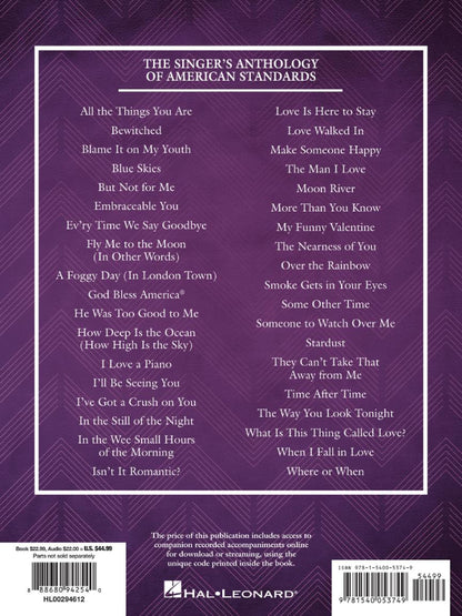 The Singer's Anthology of American Standards Soprano Edition BK/OLA