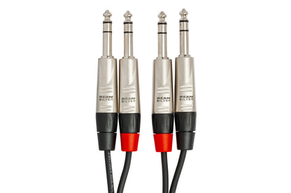 HOSA HSS010X2 10FT Pro Stereo Interconnect Dual REAN 1/4" TRS To Same