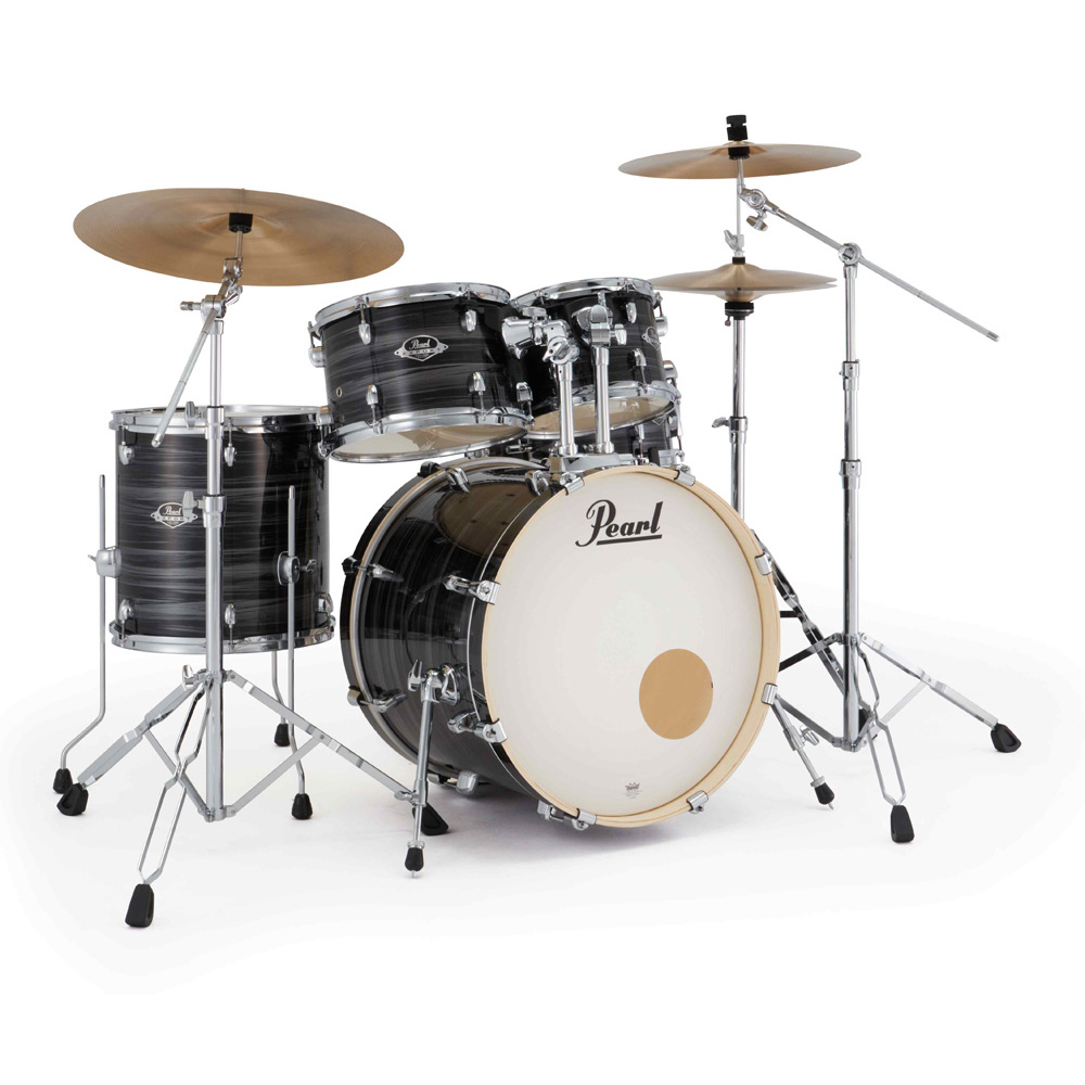 Pearl Export Plus 5-Piece Fusion Kit Drum Kit with Cymbal Pack in Graphite Silver Twist