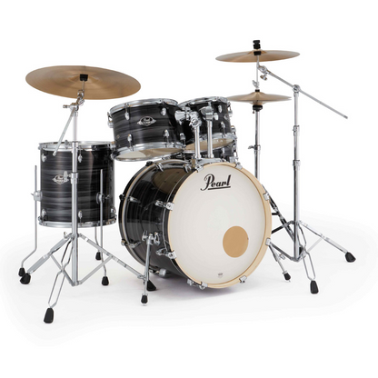 Pearl Export Plus 5-Piece Fusion Kit Drum Kit with Cymbal Pack in Graphite Silver Twist