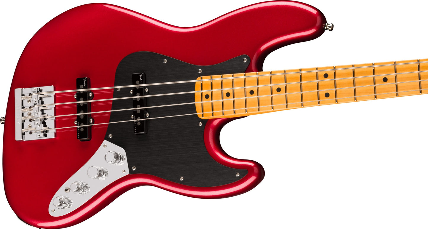 Fender American Ultra II Jazz Bass, Maple Fingerboard in Sinister Red
