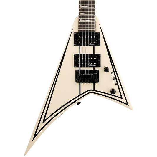 Jackson JS Series RR Minion JS1XM in Snow White with Black Pin Stripes