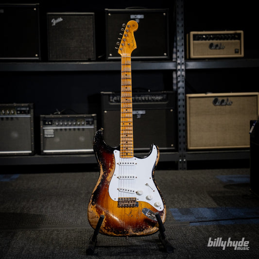Fender Custom Shop Fender Custom Shop Limited Edition 70th Anniversary 1954 Stratocaster Super Heavy Relic Electric Guitar in Wide-Fade 2-Color Sunburst