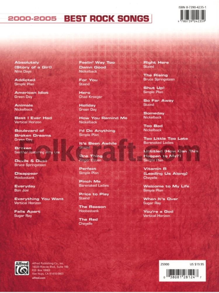 2000-2005 Best Rock Songs PVG