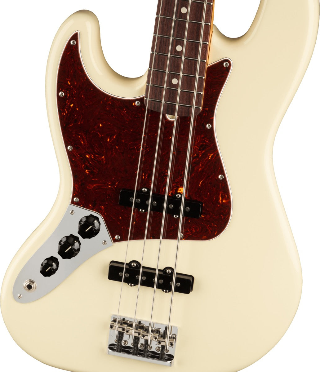 Fender American Professional II Jazz Bass Left Hand, Rosewood Fingerboard in Olympic White