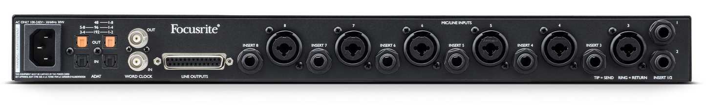 Focusrite Clarett+ OctoPre 8 channel ADAT Preamp