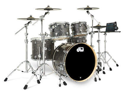DW DWe 5-piece Drum Kit Bundle in Black Galaxy FinishPly