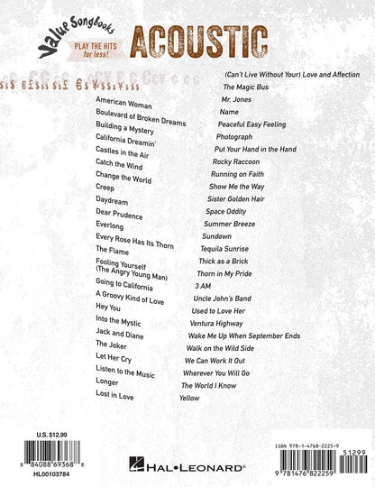 Value Songbooks Acoustic PVG