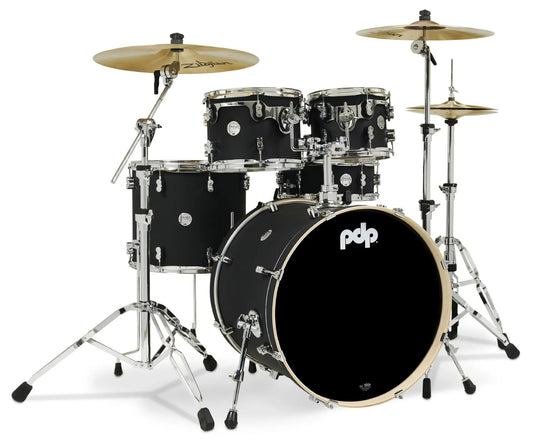 PDP Concept Maple 5-Piece 22" Shell Pack with HW815 Hardware Pack in Satin Black