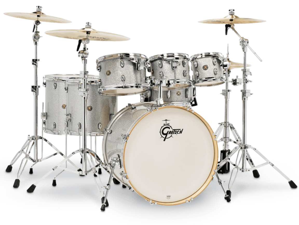 Gretsch Catalina Maple 7 Piece Shell Pack in Silver Sparkle