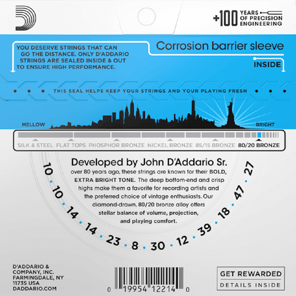 DAddario  EJ36 12 String  Bronze Light Acoustic Guitar Strings