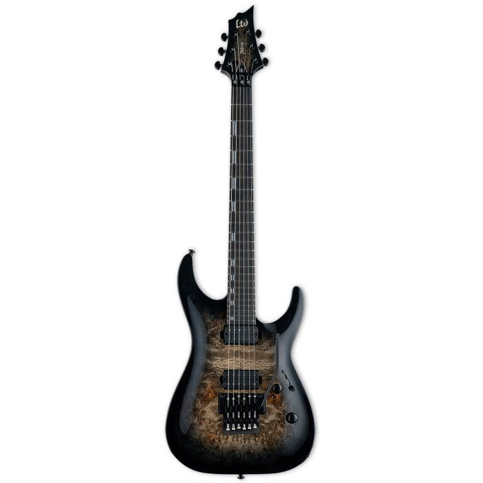 ESP LTD H 1001FR Burled Poplar Top in Black Natural Burst